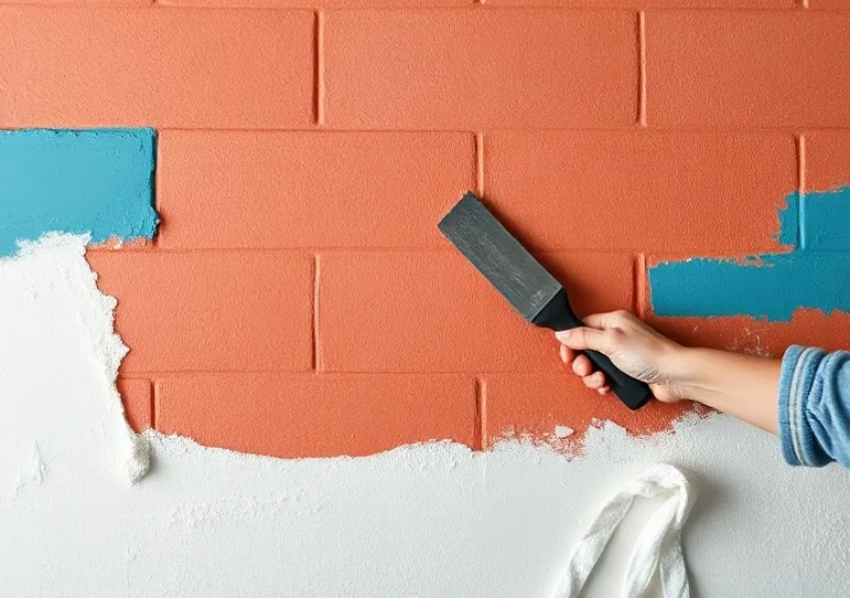 Application d'un enduit décoratif à la lisseuse sur un mur